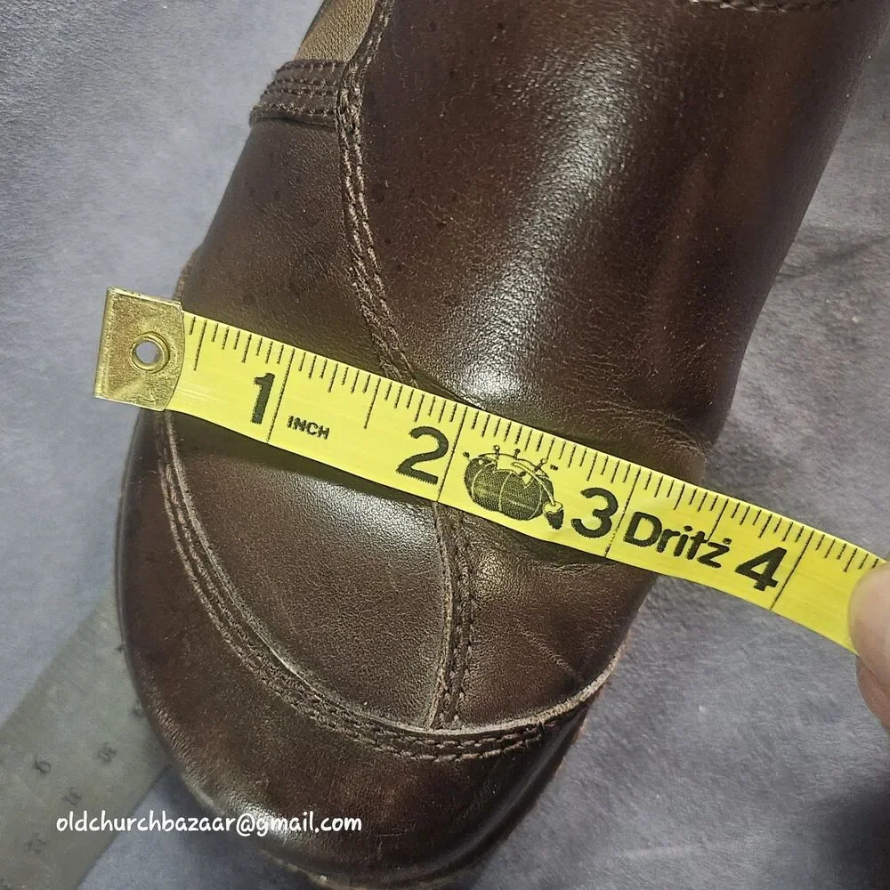 Klogs Brown Leather Clogs With Side Buckle Slip Resistant/ Non- Marking Size 7 M